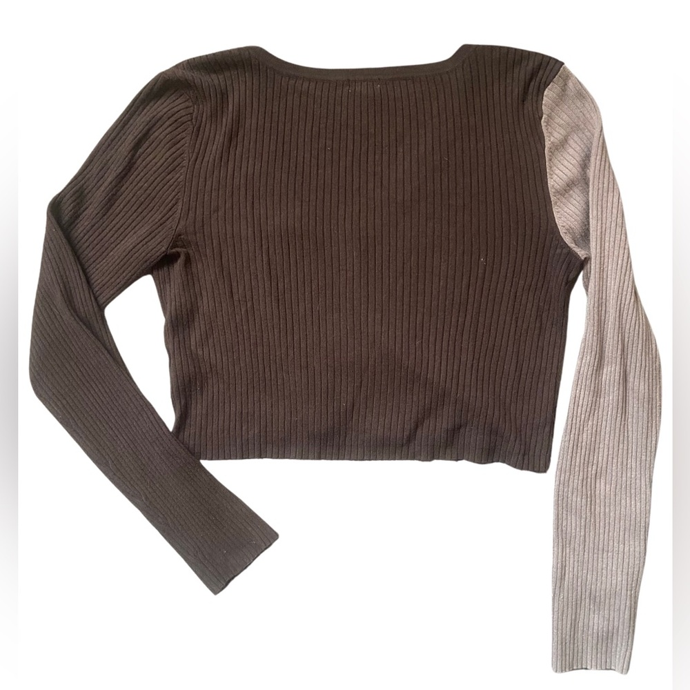 Garage Two-Tone Ribbed Cropped Cardigan - Picture 3 of 3